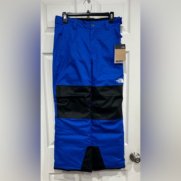The North Face Boys' Large Freedom Insulated Snow Pants Blue NWT Waterproof Ski - Picture 1 of 12